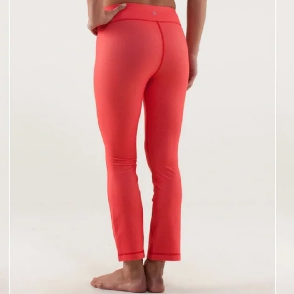 Lululemon PYB Pant - Red - Coral Size 6 Straight Leg Ankle Length Legging - Picture 3 of 15